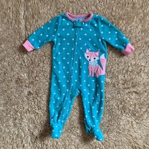 Carter's Blue and Pink Fleece Footie